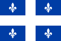 Bandera y escudo oficial de la provincia de Quebec.