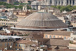 Panorámica de Roma con la cúpula del Panteón