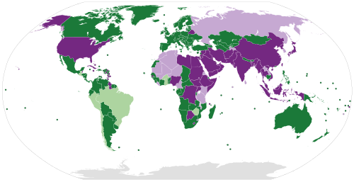 Mapa mundial del uso y penalización de la pena de muerte a diciembre de 2024