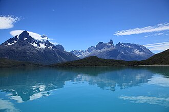 Vista panorámica del Lago Pehoé
