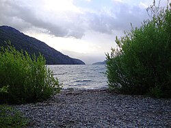 Paisaje boscoso y montañoso ribereño