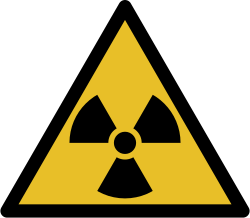 Símbolo de advertencia de radiactividad.