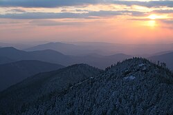 Vista desde el monte Le Conte dentro del parque nacional de las Grandes Montañas Humeantes