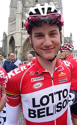 Tim Wellens en una competición ciclista