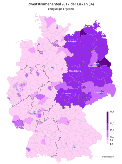 Mapa de resultados electorales de 2017