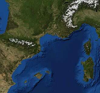 Fotografía satelital del Mediterráneo occidental con el golfo centrado