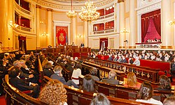 Interior del Salón de Sesiones del Palacio del Senado de España.