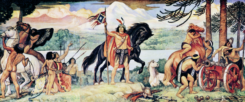 Pintura El joven Lautaro de Pedro Subercaseaux