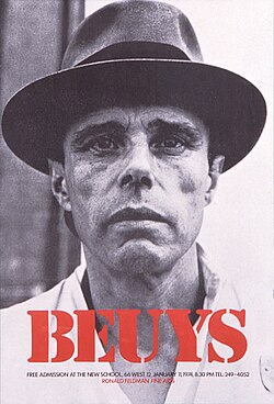 Cartel de la serie de conferencias Energy Plan for the Western Man de Joseph Beuys.