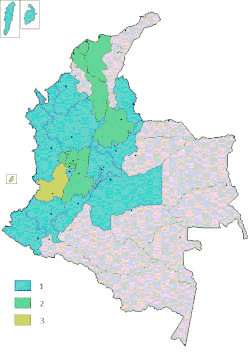 Mapa o gráfico de las sedes de los Juegos Deportivos Nacionales