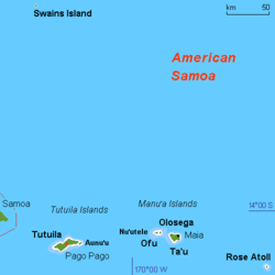 Mapa geográfico de la Samoa Americana