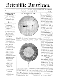 Portada del número de septiembre de 1848 de Scientific American