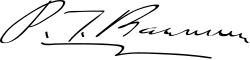 Firma autógrafa de Phineas Taylor Barnum.