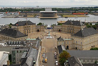 Vista aérea del Palacio Amalienborg en Copenhague