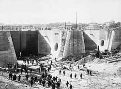 Construcción del canal de Kiel entre 1887 y 1895