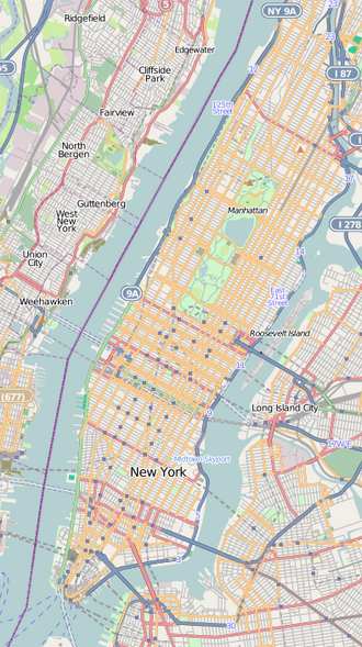 Ubicación del museo en Manhattan