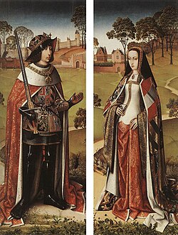 Tríptico histórico que representa a Felipe y Juana como monarcas castellanos