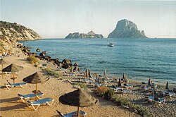 Vista de cala d'Hort, en el municipio de San José