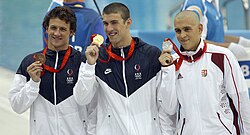 Tres medallistas en el podio