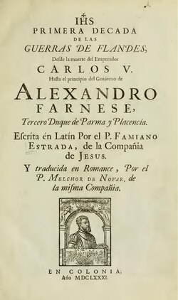 Edición en español de 1681 de De Bello Belgico de Famiano Strada