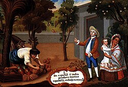 Familia mestiza del siglo XVIII