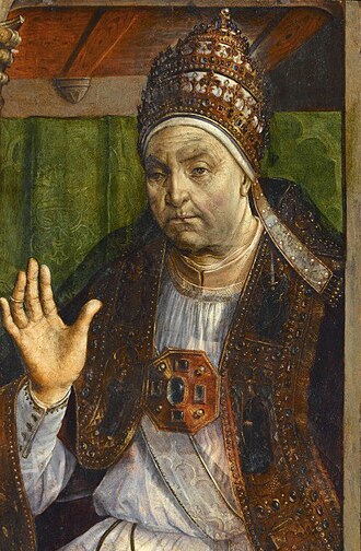 Retrato de Sixto IV por Justo de Gante y Pedro Berruguete conservado en el Museo del Louvre