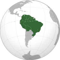 Mapa que ilustra la situación geográfica de la Organización del Tratado de Cooperación Amazónica