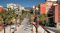 Vista de la Rambla de Badal en Barcelona