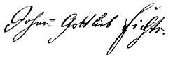 Firma facsímil de Johann Gottlieb Fichte
