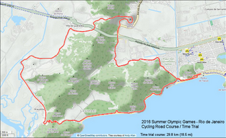 Recorrido de la prueba de ciclismo en contrarreloj masculino en los Juegos Olímpicos de Río de Janeiro 2016