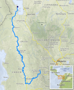 Mapa del río Atrato