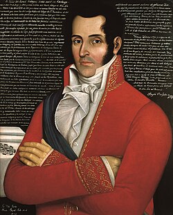 Retrato de Manuel Rodríguez Torices pintado en 1837 y conservado en la Universidad del Rosario.