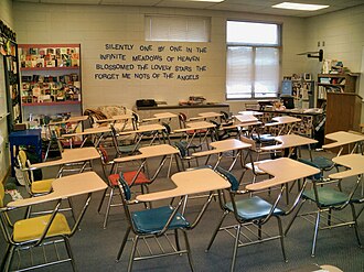 Un aula de la escuela Bachillerato Hayesville en el condado de Clay, Carolina del Norte, en 2004.