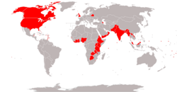 Mapa mundial indicando países con sistemas de escrutinio uninominal mayoritario