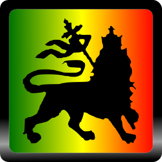 León de Judá con los colores del movimiento rastafari