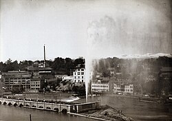 Ilustración del primer jet d'eau en torno a 1886