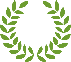 Representación esquemática de la láurea o corona triunfal