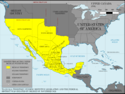 Mapa histórico de México en el año 1824