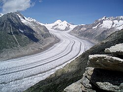 Glaciar Aletsch en los Alpes suizos
