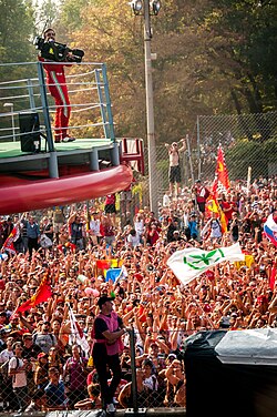 Los tifosi en el Gran Premio de Italia de 2012, en Monza