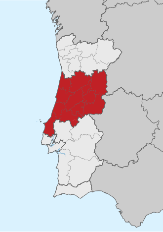 Mapa esquemático de la división administrativa de la Región del Centro