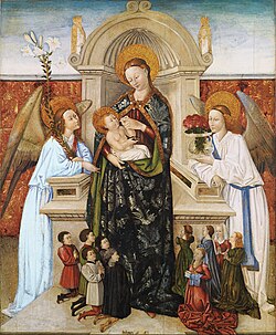 La Virgen con el Niño, ángeles y familia de donantes en el Museo de Bellas Artes de Bilbao.