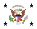 Bandera oficial y sello vicepresidencial de los Estados Unidos