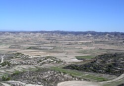 Vista panorámica del paisaje estepario de Los Monegros