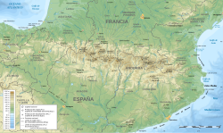 Mapa de localización de Cauterets en los Pirineos