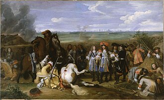 Luis XIV con su ejército en Flandes