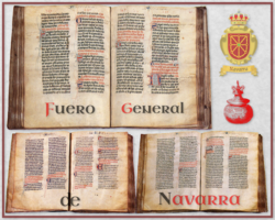 Imagen histórica del Fuero General de Navarra