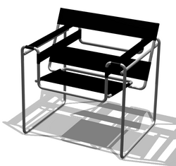 Silla Wassily diseñada por Marcel Breuer.
