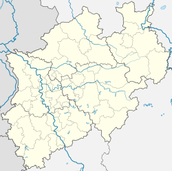 Mapa de Renania del Norte-Westfalia con la localización de Solingen
