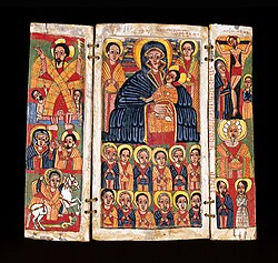 Icono etíope de la Virgen con el Niño de mediados del siglo XVII